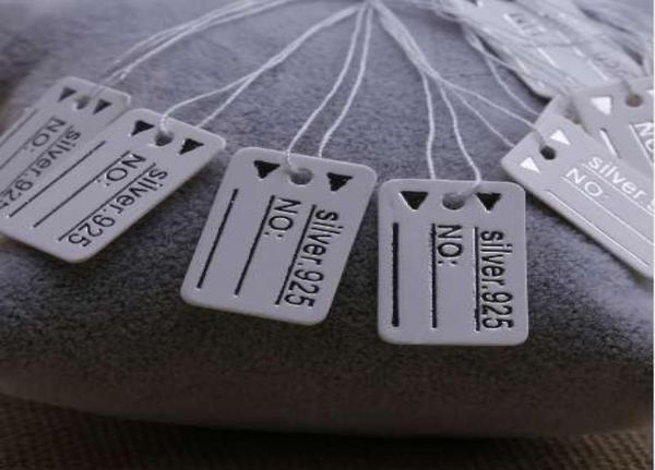 

1000pcs 925 silver label string tags display 09x06quot fashion1288858