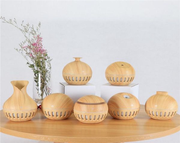 

130ml electric air humidifier essential aroma oil diffuser usb rechargeable wood grain humidifiers with 7 color led lights7506763