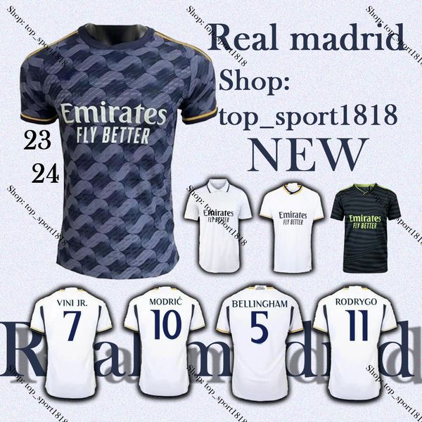

23 24 pieces real madrids football shirt fans version 2023 2024 kit modric camisetta pooh jr camavinga joameni madrides shirt set, Black