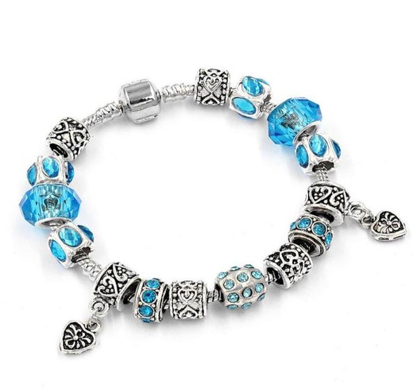 

selling fashion jewelry silver plated charm bracelets for women fit with metal heart shape charms3885245, Golden;silver