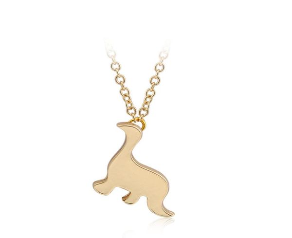 

vintage dinosaur necklaces women men jewelry extreme simplicity metal animal pendant necklace gold silver color new arrival9620876