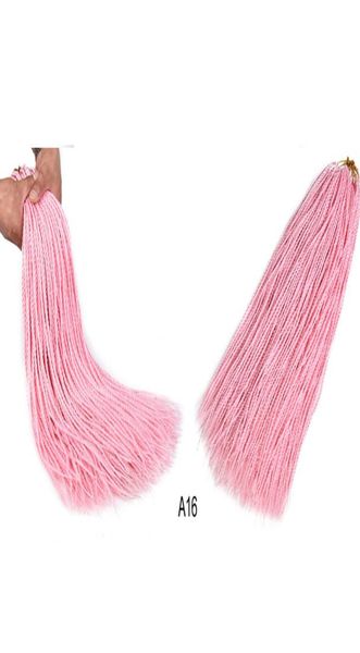 

colorful synthetic braiding hair senegalese 24inch 30roots crochet braids synthetic hair extensions customized color8167365, Black