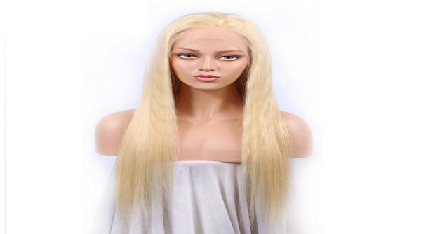 

blonde full lace human hair wigs brazilian human hair color 613 straight lace front wigs with baby hair3537950, Black;brown