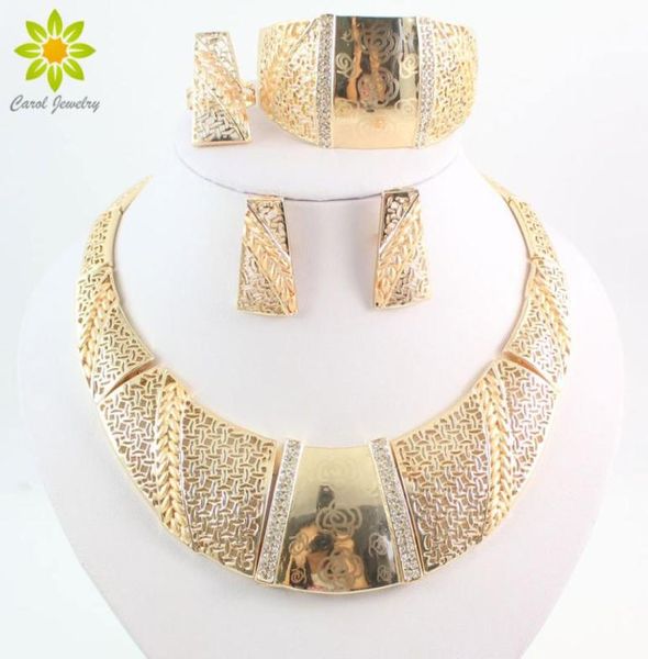 

vintage women gold plated african costume crystal necklace earrings with bracelet set african beads jewelry sets5955922, Slivery;golden