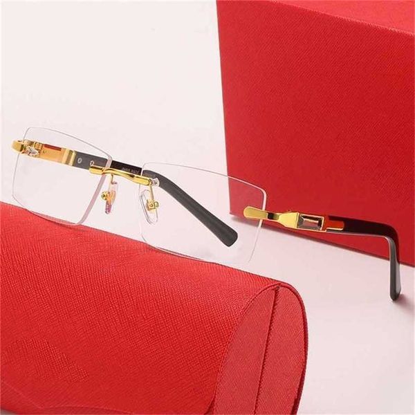 

new frameless plate men's trend business sunglasseskajia new, White;black