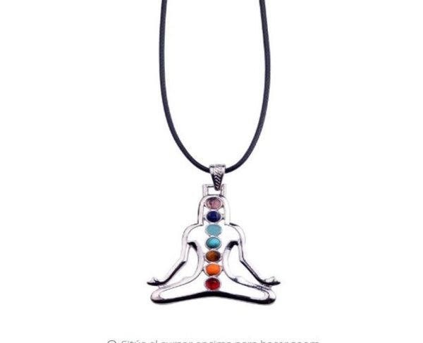 

7 chakra reiki stones healing crystal necklaces pendants health amulet 3d symbols stone charms pendant yoga necklace collier4811003, Silver