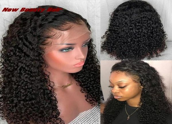 

side part pre plucked brazilian curly lace front wigs for africa american women 13x4 lace frontal short kinky curly wig synthetic 8057432, Black