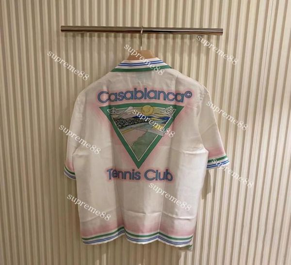 

22s tennis club sicilian couple casual hawaiian short sleeve shirt men designer summer shirts women tshirts5781511, White;black