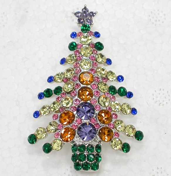 

whole beautiful crystal rhinestone christmas tree pin brooch christmas gifts brooches c6806035623, Gray