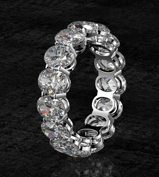 

luxury oval cut moissanite diamond ring 100 original 925 sterling silver engagement wedding band rings for women bridal jewelry2932976, Slivery;golden