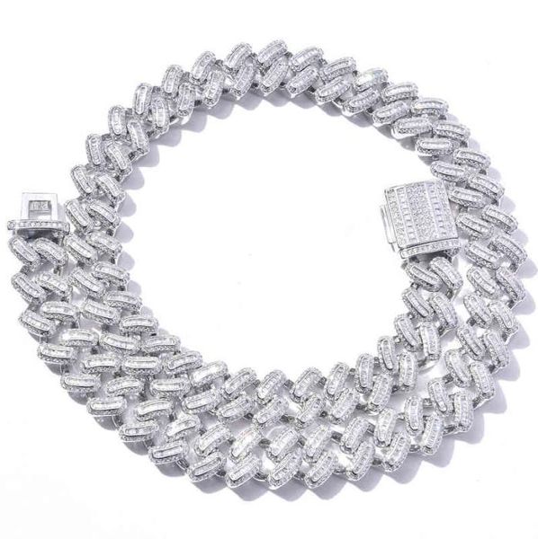 

new dign 15 mm gold plated diamond cuban chain bling rock iced out zircon hip hop necklace for men2687674, Silver