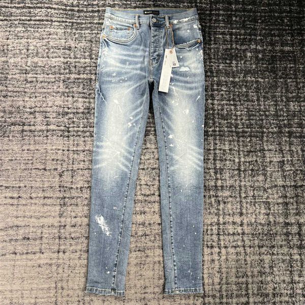 

23ss mens designer jeans fashion purple distressed ripped biker slim fit motorcycle denim for men s quality brand fashion jean mans pants po, Blue
