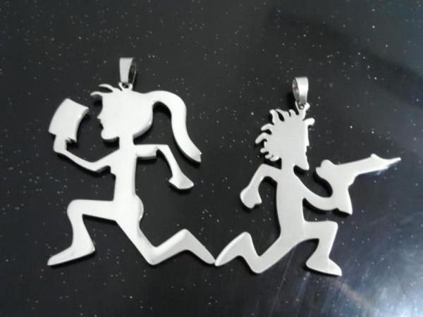 

10pcs lot large stainess steel psychopathic charm icp hatchet man girl pendant juggalo christma gift9185027, Silver