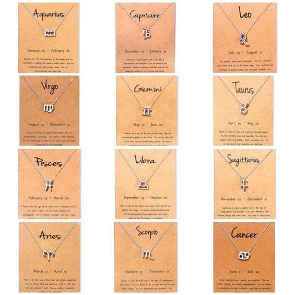 

fashion silver 12 constellation necklaces pendants for women horoscope astrology galaxy zodiac choker necklaces jewelry birthday g6864387
