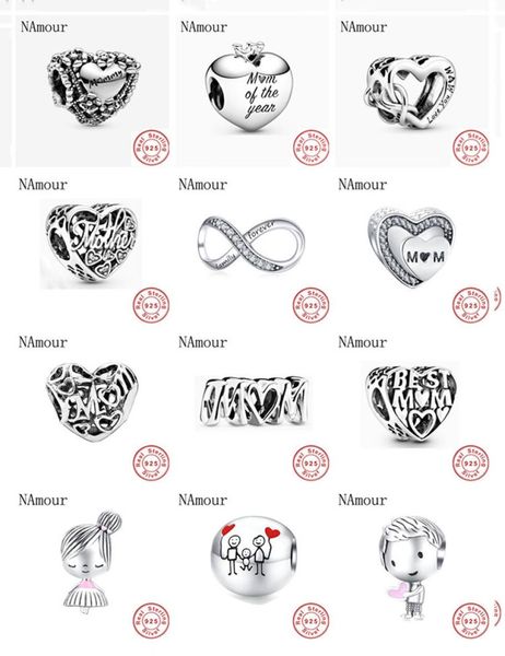 

2020 new mom family forever girl boy bead fit original charms silver 925 bracelet necklace trinket jewelry for women9438771, Blue;slivery