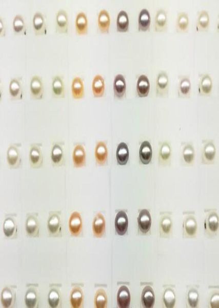 

50pairslot pearl earring silver nail stud for diy craft fashion jewelry gift mix color w12158592, Golden;silver