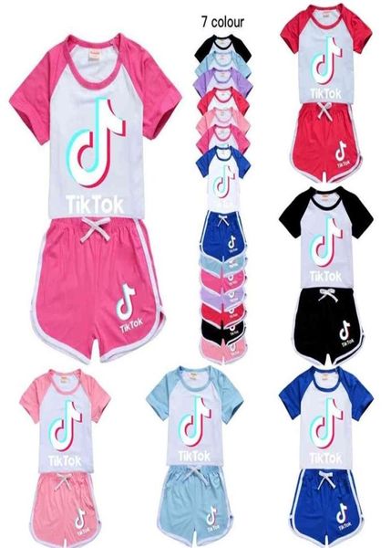 

girls shorts sport suit tracksuits summer outfits set childrens baby boy clothes tracksuit cute tik tok tiktok kids clothing g40y44960415, White