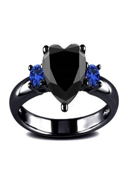 

1pcs316l stainless steel black gold filled heart ring for fashion women anniversary gift whole and retail4468288, Silver