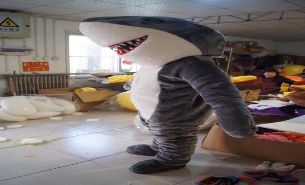 

real pictures deluxe shark mascot costume size factory direct 9820702, Red;yellow