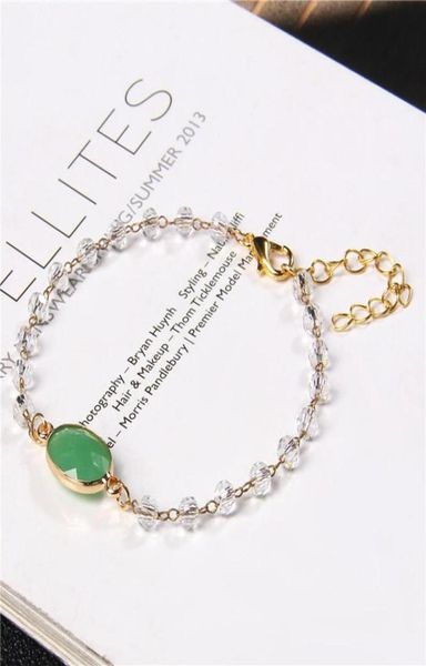 

beaded strands clear agates beaded bracelet colorful quartzs charm gold chain bracelets3268125, Black