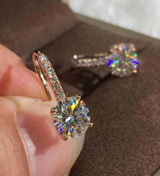 

fashion round zircon hoop earrings stud for women diamondencrusted goldplated dangling luxury jewelry mother day gift56751797506315, Golden;silver