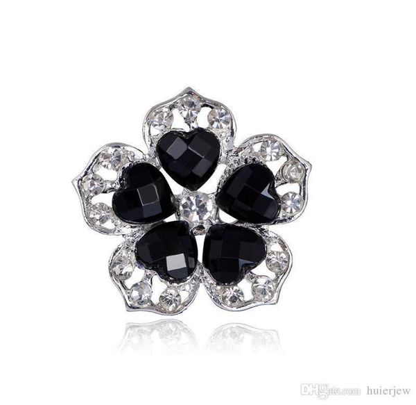 

pretty brooches for women retro style black big crystal brooch elegant black colored flower women brooch pins crystal rhinestone b5311559, Gray