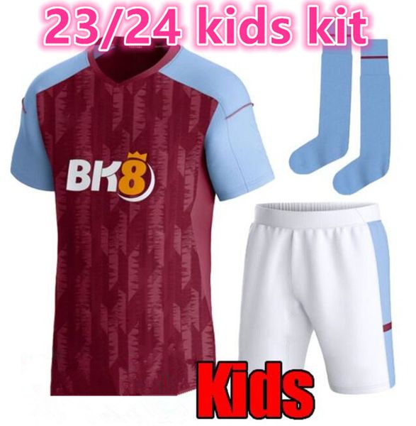 

23 24 kamara home aston villaes soccer jerseys 2023 home buendia mcginn douglas luiz mings soccer shirts sanson watkins nakamba kids kit foo, Black;yellow
