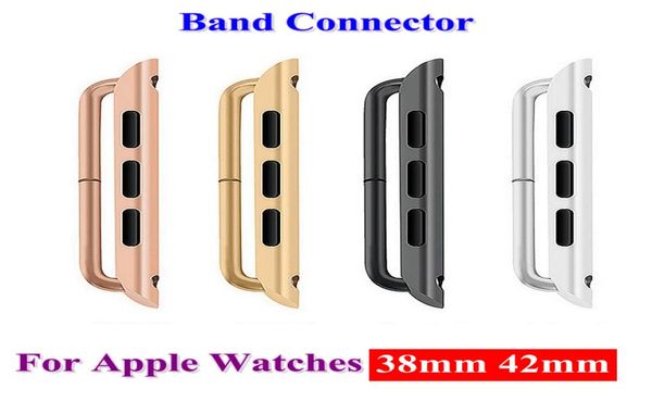 

stainless steel classic connector adapter bands accessories for apple watches series 1 2 3 38mm 42mm iwatch connection adaptor4355232, Black;brown