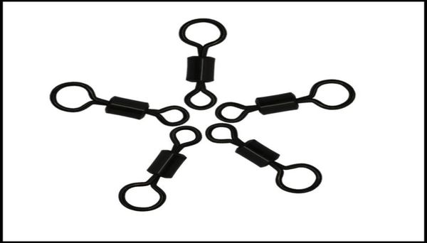 

4 matt black carp fishing big eye rolling swivel helicopter swivel9082258