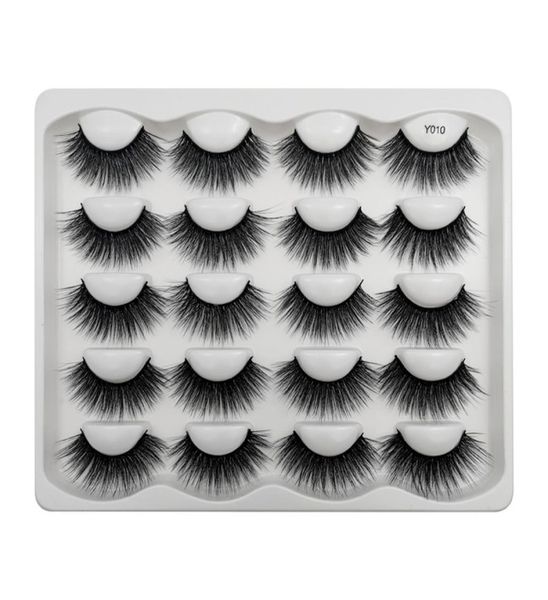 

10 pairs dramatic faux mink eyelashes messy fluffy false eyelash extension natural long 3d lashes book cilios3113054