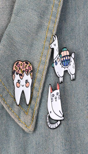 

camel tooth fun cat enamel pin cute kawaii badge brooch lapel pin denim shirt bag collar animal jewelry gift for kids friends7823316, Gray