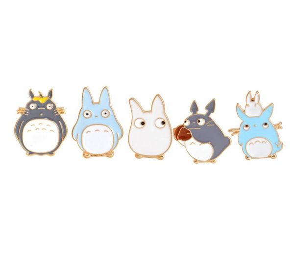 

cute small funny enamel cartoon totoro brooches pins for women christmas demin shirt decor brooch pin metal kawaii badge fashion j7549527, Gray