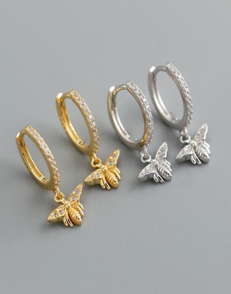 

mix design 925 sterling silver hoop dangle earrings 18k gold plated bee animal earring jewelry gift women accessories china6364074