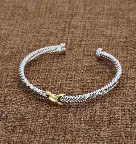 

charm cross x bracelets sliver zircon ed fashion designer jewelry braided bracelet diamond bangle gold luxury birthday gift f5504989, Black