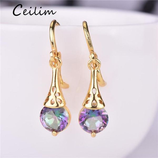 

colorful crystal stone drop earrings for women gold color crystal clip dangle earrings for women girls gift jewelry fashi3540695, Silver