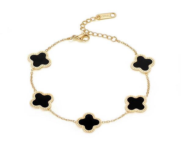 

new elegant bracelet necklace fashion woman bracelets necklaces four leaf clover special design jewelry 257639, Golden;silver