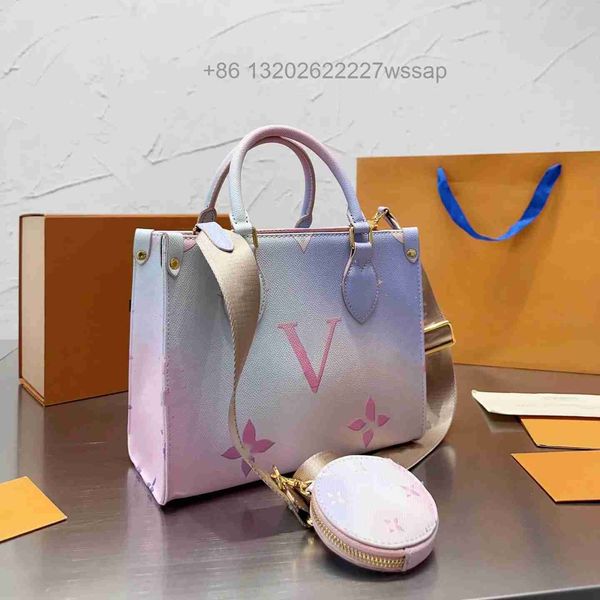 

leather handbag women tote onthego designer crossbody shoulder bag width 25cm