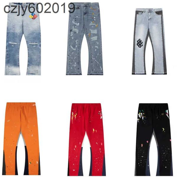 

men's pants mens jeans pants galleryes sweatpants dept speckled letter print men's women's couple loose versatile casual pant, Black
