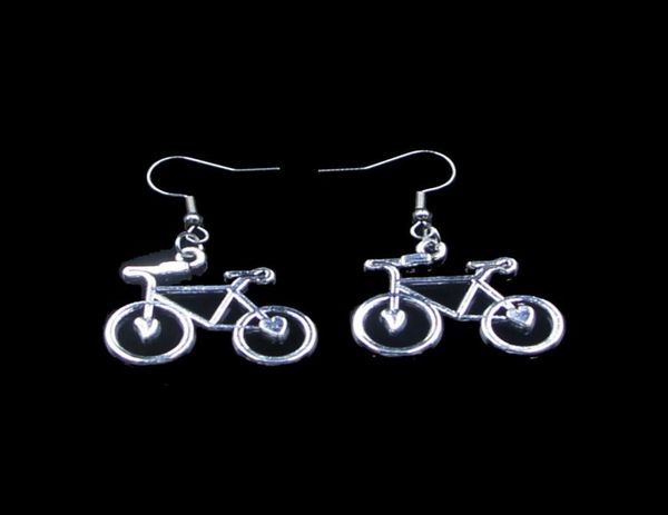 

new fashion handmade 3123mm bike bicycle earrings stainless steel ear hook retro small object jewelry simple design for women gir7386698, Silver