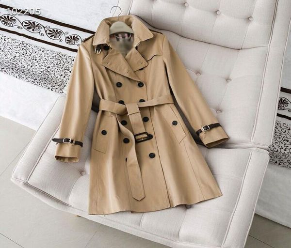 

women039s trench coats long classic windbreaker waterproof british new highend english style autumn winter gabadian solid colo4677059, Tan;black