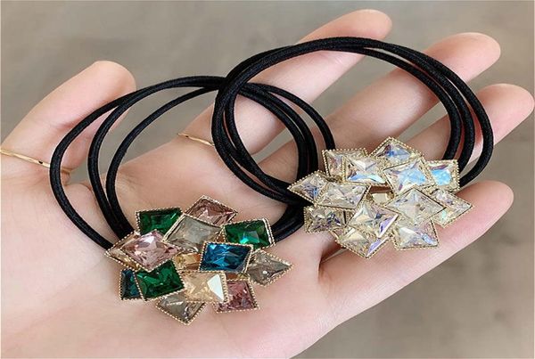 

graceful crystal ponytail holders hair rings for women girls fashion hair ropes baroque hair tie bands4074136