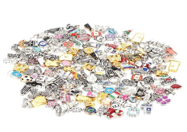 

100pcslot diy alloy mixed different types floating charms for glass memory lockets good quality and 3893447, Bronze;silver