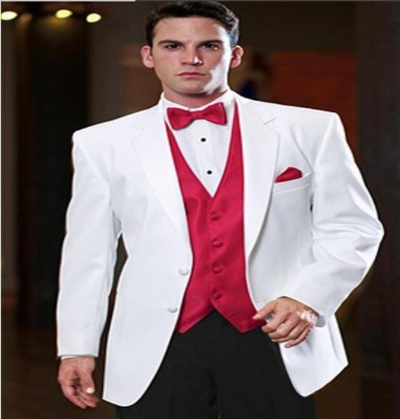 

classic white 3 piece suit notch lapel two button men wedding tuxedos men business prom dinner blazerjacketpantstieve1009104, Black;gray