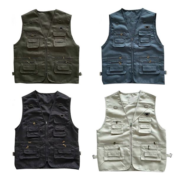 

men's vests men's jacket women's oversized jacket vest pure cotton imitation denim oversized eurocode multi functional vest a, Black;white