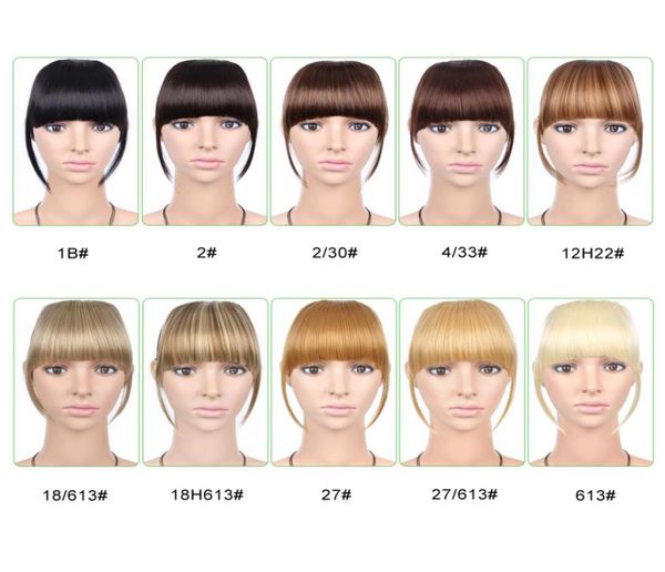 

1pc 6 inch short front neat bangs clip in bang fringe hair extensions straight synthetic 100 real natural hairpiece3481041, Black