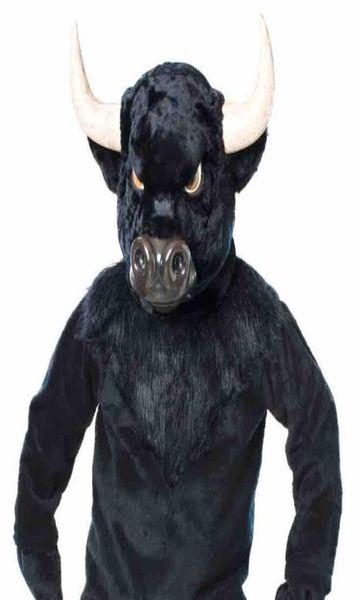 

custom black bull mascot costume 01234567891011125448421, Red;yellow