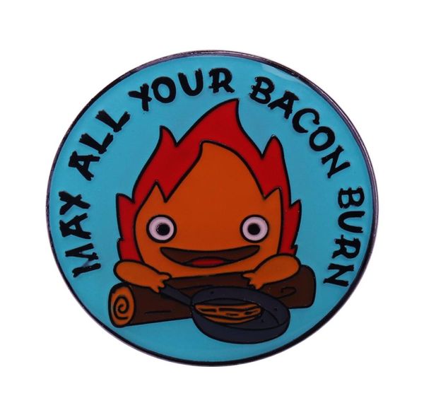

howl039s moving castle calcifer badge everbody039s favourite scary and powerful fire demon6375203, Gray