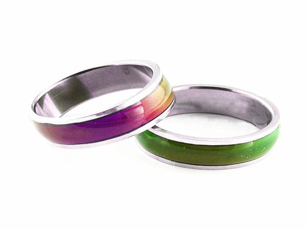 

whole bulk lot 36pcs 6mm real stainless steel mood fashion jewelry rings multicolor change color brand new inside polished7321116, Silver