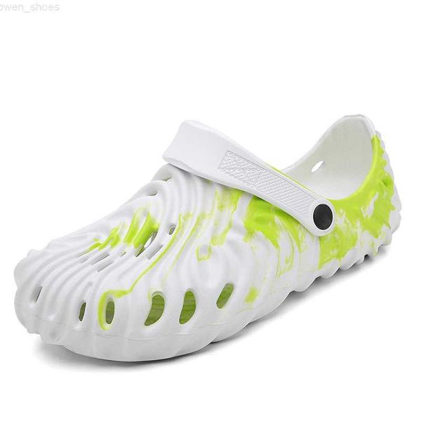 

fingerprint sandals trendy casual couple style slip resistant beach thick soles lightweight hole shoes cors ha691-9, Black