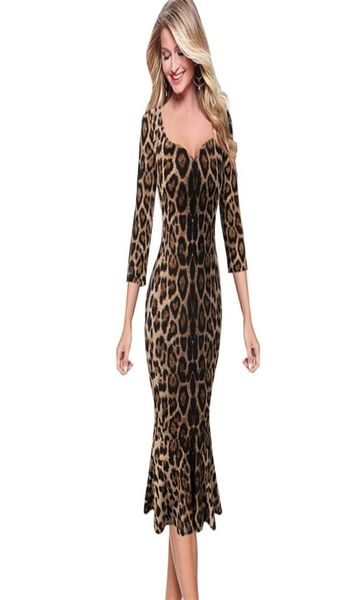 

vfemage women autumn elegant vintage leopard print solid casual cocktail christma party bodycon mermaid fishtail midi dress 1360 22557127, Black;gray